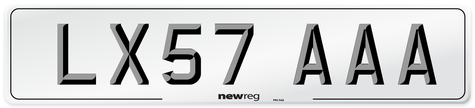 LX57 AAA Number Plate from New Reg